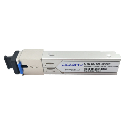SFP GPON OLT เครื่องรับส่งสัญญาณ Class D 8dBm TX โมดูลออปติคัลเพาเวอร์ DDM