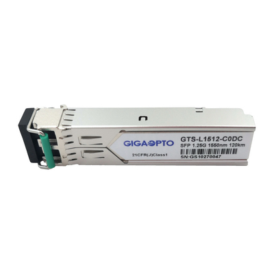 SFP 1.25G 1000BASE-EZX 1550nm 120km SMF เครื่องรับส่งสัญญาณออปติคอลโมดูล LC DOM แบบดูเพล็กซ์