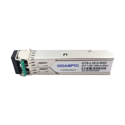 1000BASE-ZX 1.25G SFP 1550nm 80km Industrial Duplex LC SMF DOM โมดูลเครื่องรับส่งสัญญาณ