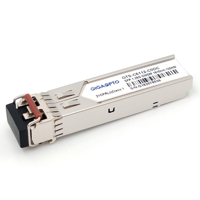 โมดูลตัวรับส่งสัญญาณ SFP ดูเพล็กซ์ 1.25G 1000BASE CWDM 1270 1610nm 120km LC SMF DOM