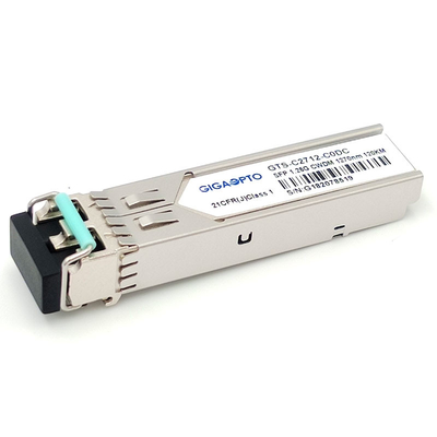 โมดูลตัวรับส่งสัญญาณ SFP ดูเพล็กซ์ 1.25G 1000BASE CWDM 1270 1610nm 120km LC SMF DOM