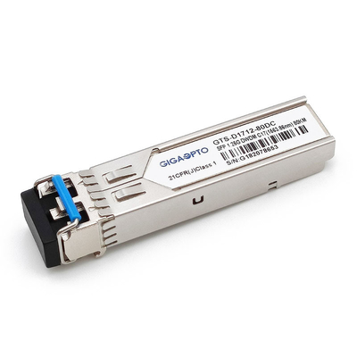 1.25Gbps SFP 80km C17 ~ C61 1000BASE-DWDM โมดูลรับส่งสัญญาณ 100GHz DOM SMF Duplex LC