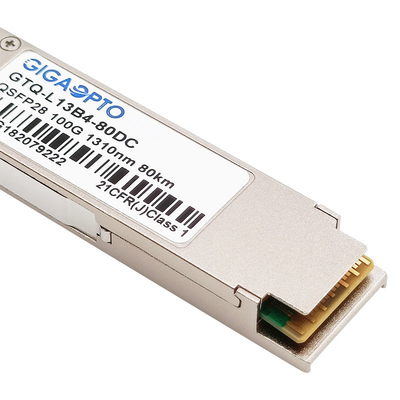 100GBASE ZR4 QSFP28 80km 1310nm DOM Duplex LC SMF โมดูลเครื่องรับส่งสัญญาณออปติคอล