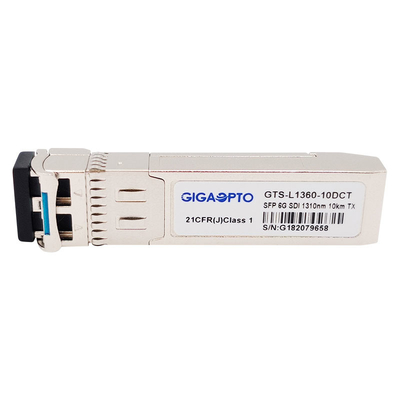 6G SDI SMPTE SFP 1310nm 10km SMF LC โมดูลส่งสัญญาณเดี่ยวMSA
