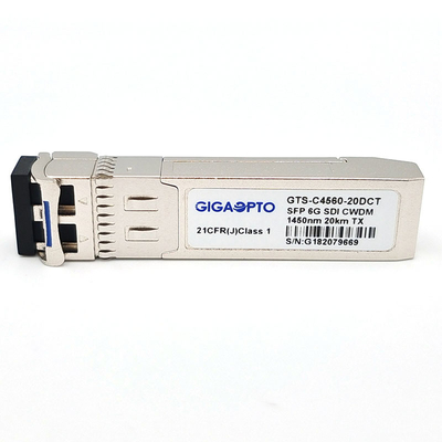 6G SDI โมดูลส่งสัญญาณเดี่ยว 1270nm-1450nm CWDM 20km LC DOM MSA