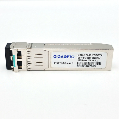 6G SDI SMPTE CWDM SFP 1270nm-1450nm 20km SMF LC โมดูลส่งสัญญาณเดี่ยวไม่ใช่ MSA