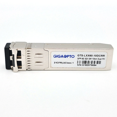 6G SDI SMPTE SFP PIN 10km SMF ดูเพล็กซ์ LC โมดูลตัวรับสัญญาณคู่ Non-MSA