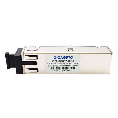 เครื่องรับส่งสัญญาณ Class B + GPON ONU SFF 2x10 SC UPC เต้ารับ Burst TX 1310nm 1.244G RX 1490nm 2.488G