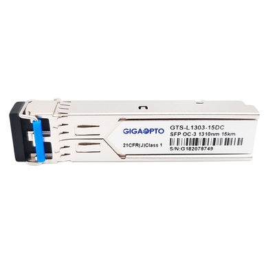 155Mbps SFP OC-3/STM-1 IR-1 15km 1310nm ดูเพล็กซ์ LC SMF DOM โมดูลรับส่งสัญญาณ