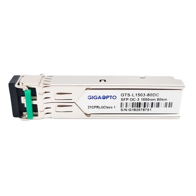OC-3 / STM-1 LR-2 SFP 155Mbps โมดูลรับส่งสัญญาณ 1550nm 80km SMF ดูเพล็กซ์ LC DOM