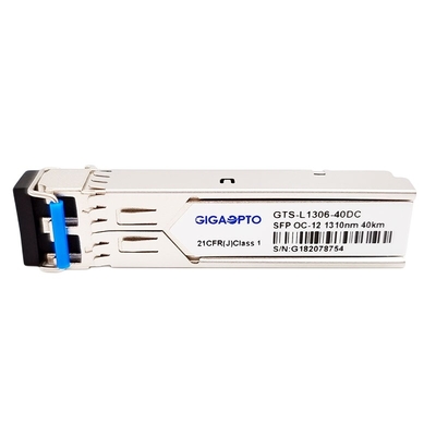 622Mbps OC-12/STM-4 LR-1 SFP 1310nm 40km SDH/SONET โมดูลตัวรับส่งสัญญาณ LC SMF DOM