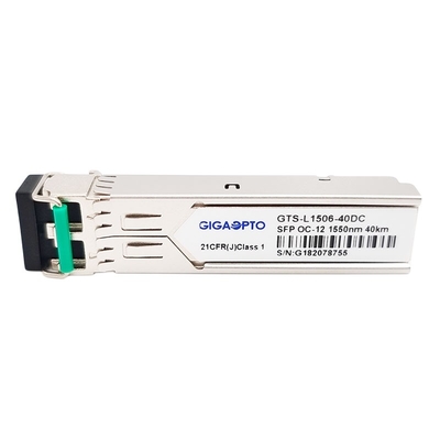 OC-12 / STM-4 622Mbps 1550nm 40km โมดูลเครื่องรับส่งสัญญาณ SFP SMF DOM ดูเพล็กซ์ LC