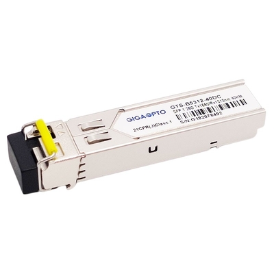 1000BASE BX 1.25G BiDi SFP เครื่องรับส่งสัญญาณ TX1550nm SFP 1.25G 1310nm 40km LC SMF DOM โมดูล