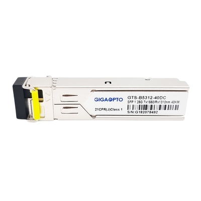 1000BASE BX 1.25G BiDi SFP เครื่องรับส่งสัญญาณ TX1550nm SFP 1.25G 1310nm 40km LC SMF DOM โมดูล