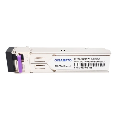 โมดูล 1.25G BiDi SFP 1000BASE BX TX1490nm RX1570nm 80km SMF DOM LC โมดูลเครื่องรับส่งสัญญาณ