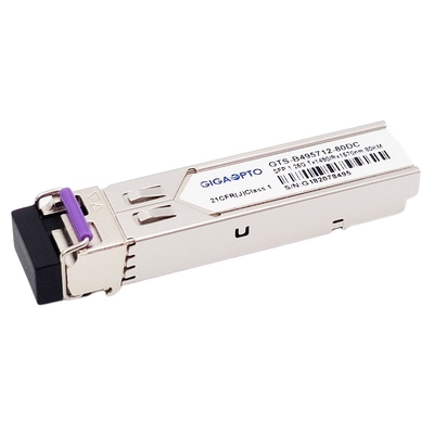 โมดูล 1.25G BiDi SFP 1000BASE BX TX1490nm RX1570nm 80km SMF DOM LC โมดูลเครื่องรับส่งสัญญาณ