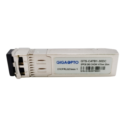 LC SMF โมดูลไฟเบอร์ตัวรับส่งสัญญาณโหมดเดียว DOM 25GBASE ERL CWDM SFP28 1470nm 1570nm 30km