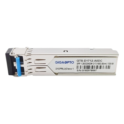 1.25Gbps 1000BASE DWDM SFP เครื่องรับส่งสัญญาณแสง 100km C17 C61 100GHz DOM SMF LC