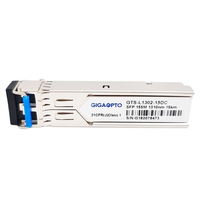 100BASE-LX 1310nm 15km SFP โมดูลเครื่องรับส่งสัญญาณแสงดูเพล็กซ์ LC SMF DOM 155Mbps