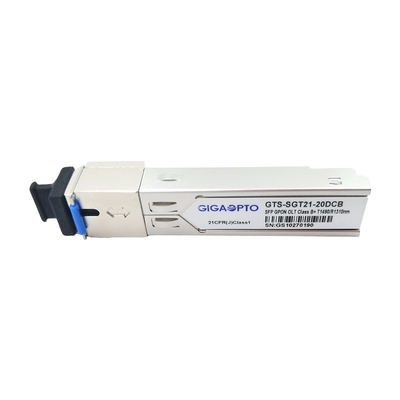 OLT GPON SFP ตัวรับส่งสัญญาณคลาส B + TX 1490nm 2.5G RX 1310nm 1.25G 20km SC DDM โมดูลตัวรับส่งสัญญาณ
