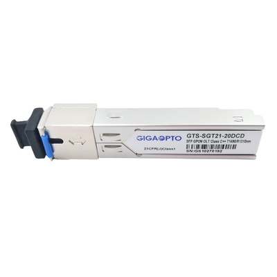 20KM OLT GPON SFP เครื่องรับส่งสัญญาณคลาส C ++ 1490nm TX 1310nm RX SC UPC DDM