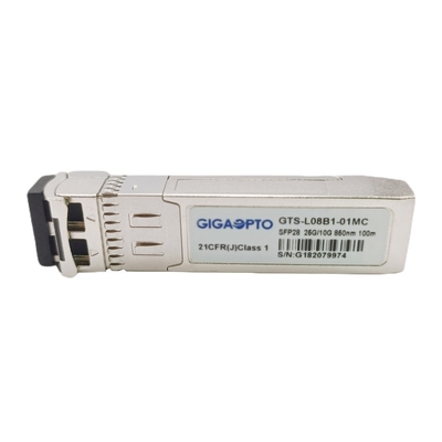 อัตราคู่ 10G 25GBASE-SR SFP28 เครื่องรับส่งสัญญาณออปติคอล MMF 850nm 100m โมดูลเครื่องรับส่งสัญญาณออปติคอล LC DOM