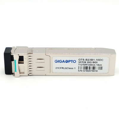 SFP28 โมดูลรับส่งสัญญาณแสงแบบสองทิศทาง 10km LC DOM 1270nm-TX/1330nm-RX