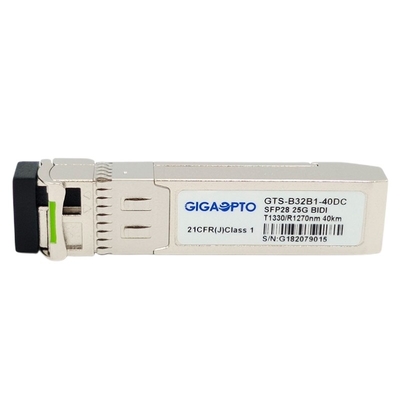 25GBASE SFP28 โมดูลรับส่งสัญญาณ 1310nm TX 1270nm RX 40km SMF Simplex LC DOM