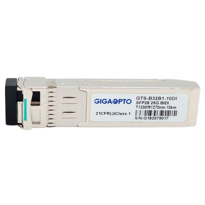 Simplex LC SMF WDM เครื่องรับส่งสัญญาณ SFP28 25GBASE 1330nm TX 1270nm RX 10km