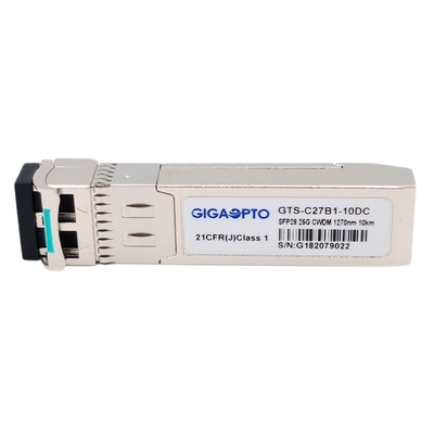 25GBase LR SFP28 เครื่องรับส่งสัญญาณออปติคัล Ethernet CWDM SFP28 1270 ~ 1370nm 10km โหมดเดียว LC SFP