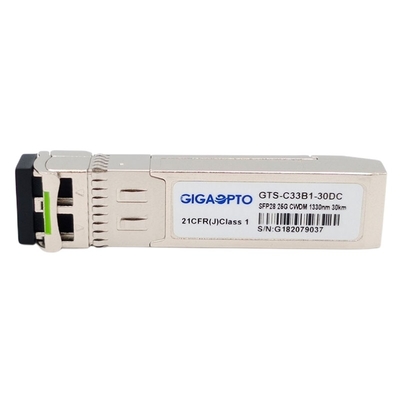 25GBASE-ER Lite CWDM SFP28 เครื่องรับส่งสัญญาณแสง 1270nm ~ 1370nm 30km LC SMF DOM