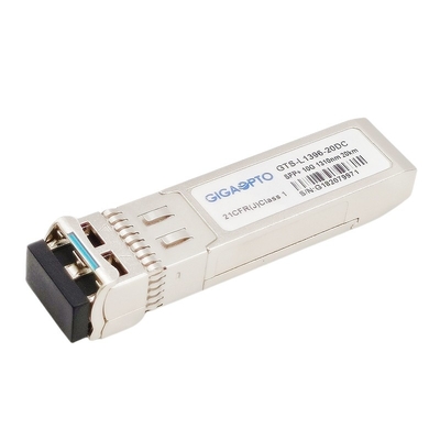 SFP + 10G ELR ไฟเบอร์โหมดเดียว SMF 20km โมดูลเครื่องรับส่งสัญญาณออปติคอล 1310nm LC DDM