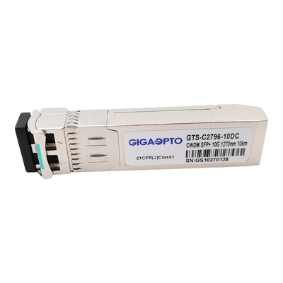 10Gbps SFP + CWDM LR 1270 1610nm โมดูลเครื่องรับส่งสัญญาณแสง SMF 10km LC DOM