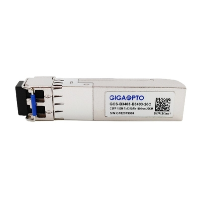 100BASE Dual BIDI CSFP เครื่องรับส่งสัญญาณไฟเบอร์ออปติก TX1310nm RX1490nm LC 20km DOM