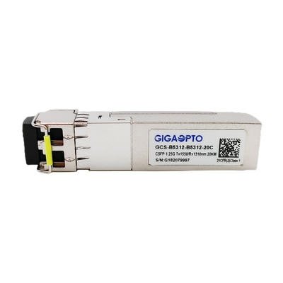 Dual 1.25G BIDI CSFP Transceiver LX TX1550nm RX1310nm SMF 20km Sfp โมดูลไฟเบอร์เดี่ยว