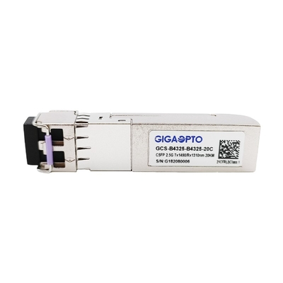 2 ไฟเบอร์ 2.488Gbps CSFP BIDI SM เครื่องรับส่งสัญญาณ 20km TX1490 RX1310 LC DOM