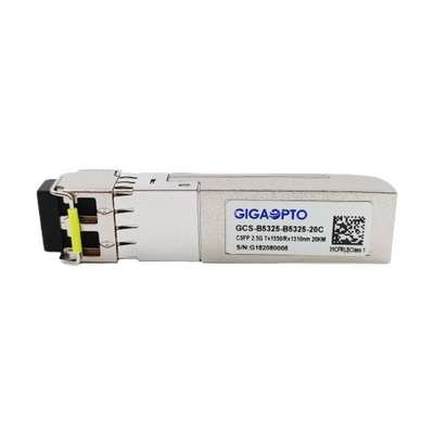 เครื่องรับส่งสัญญาณ SFP Dual BIDI ขนาด 2.5Gbps ขนาดกะทัดรัด Tx 1310nm Rx 1550nm LC 20km DOM