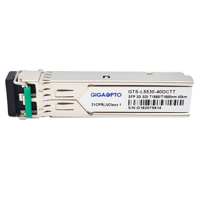 SD-SDI/HD-SDI/3G-SDI เครื่องส่งสัญญาณคู่ 1550nm 40km โมดูลไฟเบอร์คู่ไม่ใช่ MSA Pinout