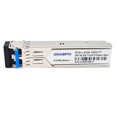 โมดูลออปติคัลเครื่องส่งสัญญาณแบบคู่ 3Gbps 1310nm 10km รองรับรูปแบบพยาธิสภาพของวิดีโอ