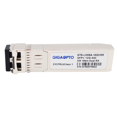 12G-SDI SFP + โมดูลตัวรับคู่ 10km LC DOM ไม่ใช่ MSA Pinout
