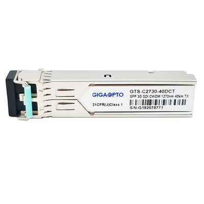 3Gbps SDI Video SFP Transceiver CWDM เครื่องส่งสัญญาณเดี่ยว 1270nm 1610nm 40km SMF LC DDM MSA