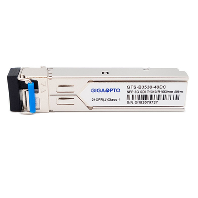 SD HD 3G SDI วิดีโอ SFP ตัวรับส่งสัญญาณ BIDI LC TX1310nm RX1550nm 40km โมดูลตัวรับส่งสัญญาณ MSA