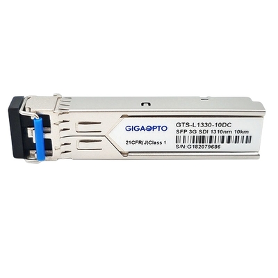 3G SDI SMPTE วิดีโอ SFP 1310nm 10km โมดูลเครื่องรับส่งสัญญาณ SMF ดูเพล็กซ์ LC DOM MSA Pinout