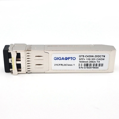12Gb/S CWDM 1270 1450nm Video SFP Transceiver ตัวส่งสัญญาณการวินิจฉัยแบบดิจิตอลออปติคอลเดี่ยว 20km LC