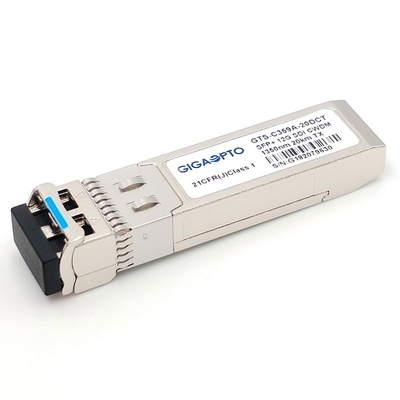 เครื่องส่งสัญญาณ SDI CWDM 12G SFP + Tx 1270 ~ 1450nm เครื่องส่งสัญญาณ DFB 20KM LC DOM MSA Pinout