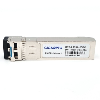 รูปแบบทางพยาธิวิทยาของวิดีโอ SDI SMPTE 12G 1310nm 10km DDM SFP + LC SMF MSA โมดูลรับส่งสัญญาณ HD / SD-SDI