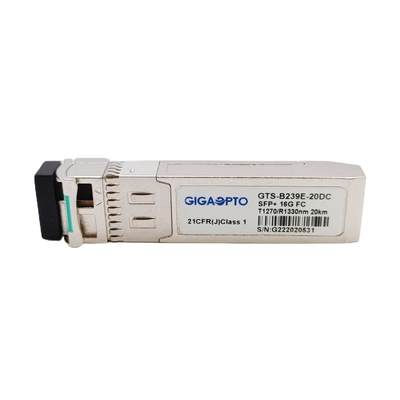 โมดูล 16G SFP + BiDi Fibre Channel TX1270 RX1330nm 20km LC โมดูลเครื่องรับส่งสัญญาณแสง