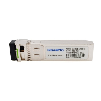 16G FC 20km SFP + โมดูลตัวรับส่งสัญญาณ Fibre Channel TX1330 RX1270nm