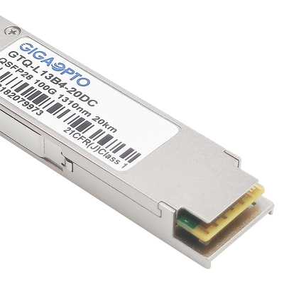 100G eLR4 20km 4WDM QSFP28 โมดูลเครื่องรับส่งสัญญาณออปติคอลพร้อม Dual CDR