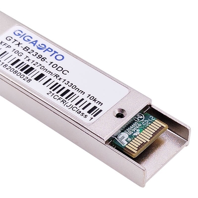 10GBASE-BX XFP ตัวรับส่งสัญญาณแสงแบบสองทิศทาง 1270nm / 1330nm 10km LC DOM